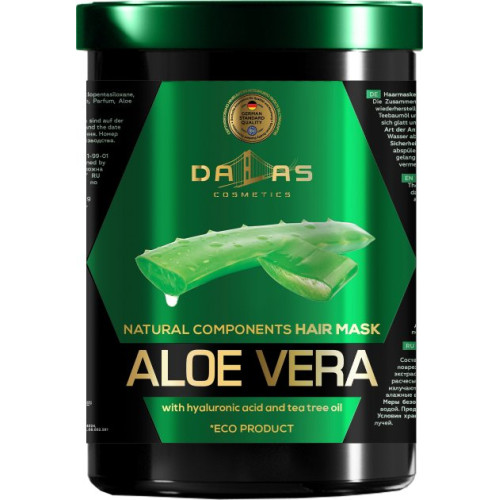 Маска для волос Dalas Natural component с гиалуроновой кислотой, натуральным соком алоэ и маслом чайного дерева 1000 мл – Dalas