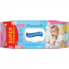 Серветки вологі "Superfresh" з клапаном 120 шт.