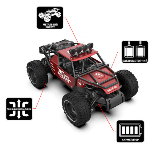 Радіокерована іграшка Sulong Toys OFF-ROAD CRAWLER - RACE (матовий червоний, метал. корпус, аккум.6V, 1:14) (SL-309RHMR) – Sulong Toys (вид 1)