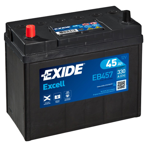 Акумулятор автомобільний EXIDE EXCELL 45Ah ASIA (+/-) ТК (330EN) (EB457) – EXIDE