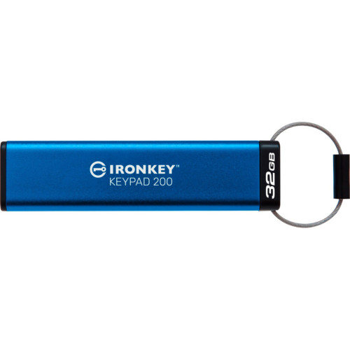USB флеш накопичувач Kingston 32GB IronKey Keypad 200 AES-256 Encrypted Blue USB 3.2 (IKKP200/32GB) – KINGSTON (вид 4)