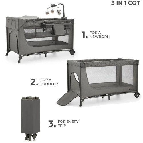 Детский манеж Kinderkraft с пеленатором Joy 2 Dark Grey (5902533925155) – Kinderkraft (вид 1)