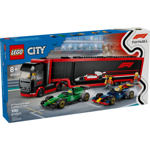 Конструктор LEGO City Грузовик F1 с автомобилями RB20 и AMR24 (60445) – LEGO