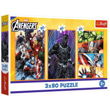 Пазл Trefl The Avengers Дни наполнены действиями 3x80 (5900511348835)