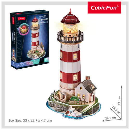 Пазл Cubic Fun трехмерный Night edition Маяк с LED-подсветкой (L540h) – Cubic Fun (вид 1)