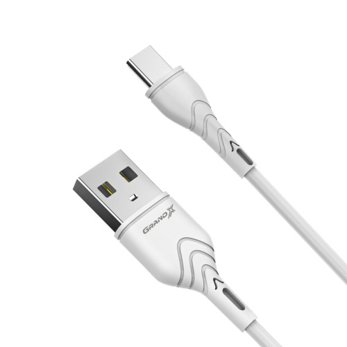 Дата кабель USB 2.0 AM to USB-C 2.0m 2.4A white Grand-X (PC-02W) – Grand-X (вид 1)