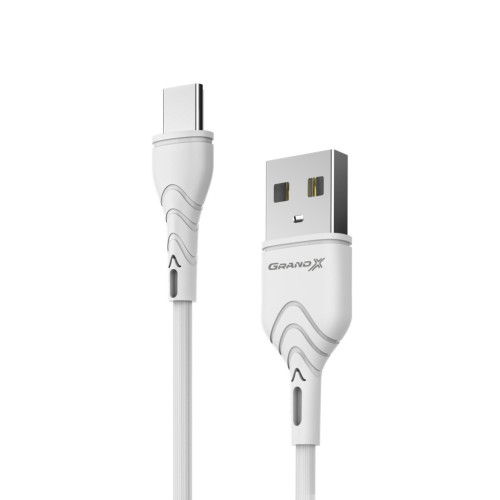 Дата кабель USB 2.0 AM to USB-C 2.0m 2.4A white Grand-X (PC-02W) – Grand-X