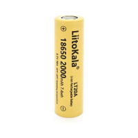 Аккумулятор 18650 2000mah (1900-2000mah), 3.7V(2.75-4.2V), Yellow Liitokala (Lii-LT20A)