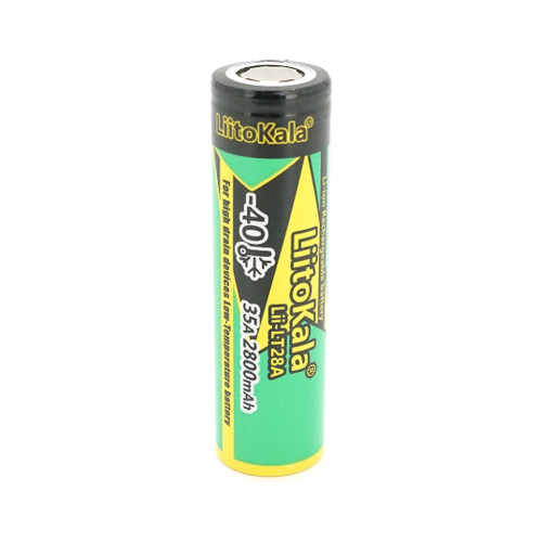 Аккумулятор 18650 2800mAh, 35A, 3.7V(2.5-4.2V), LowTemp-40-60, Black/Green Liitokala (Lii-LT28A) – Liitokala