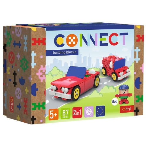 Конструктор Trefl Connect Cabriolet Delivery Truck 2 в 1, 87 элементов (5900511619706) – Trefl