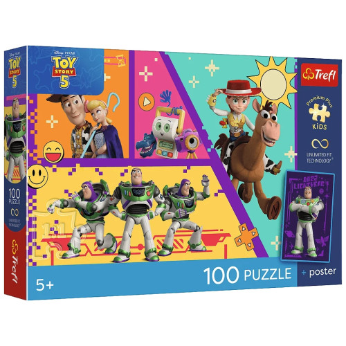 Пазл Trefl UFT Premium Plus Toy Story 5 Игрушки в действии 100 элементов (5900511165562) – Trefl