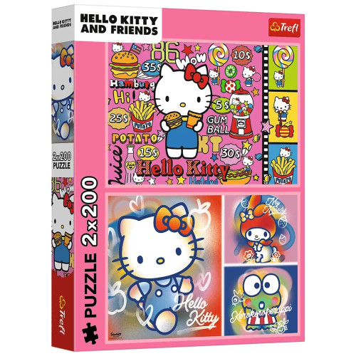 Пазл Trefl Hello Kitty Приветствую Китти и друзей 2х200 элементов (5900511133363) – Trefl