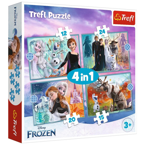 Пазл Trefl Frozen Удивительный мир Ледяного сердца 4 в 1 (12, 15, 20, 24) (5900511343816) – Trefl