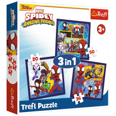 Пазл Trefl Marvel Команда Спайди и динозавры 3 в 1 (5900511348927)
