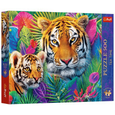 Пазл Trefl Premium Plus Tea Time: Тигры в джунглях 500 элементов (5900511376258)