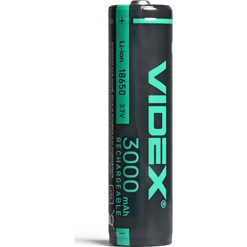 Аккумулятор 18650 3000mAh Li-Ion, protect, color box/1шт Videx (18650-P/3000/1CB) – Videx (вид 2)
