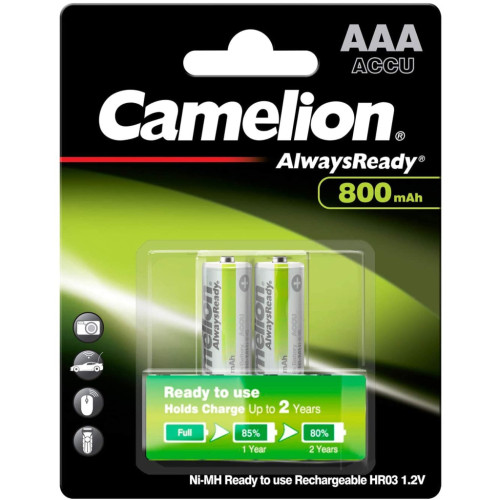 Аккумулятор Camelion AА 800mAh Ni-MH Always Ready HR6 BP2 (NH-AA800ARBP2) – Camelion