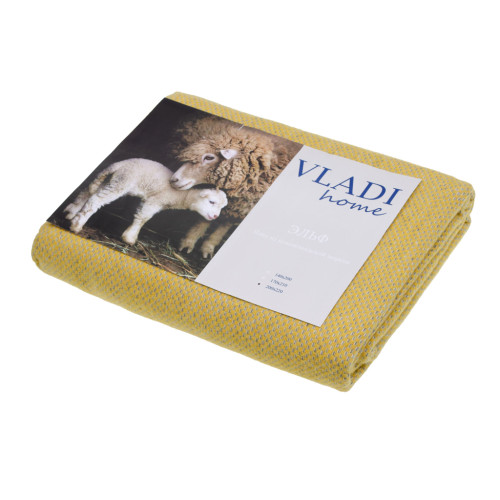 Плед Vladi Ельф Rush 200х220 біло-світло-сіро-темно-сіро-жовтий (202809) – Vladi (вид 1)