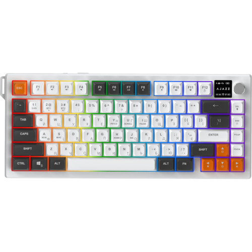Клавіатура Ajazz AF82 Wireless/Bluetooth/USB UA Gray/White/Orange (AF82-GWO) – Ajazz