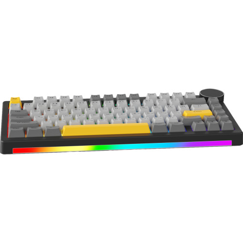 Клавіатура Ajazz AK820 V2 Coconut Flake Switch Wireless/Bluetooth/USB UA Black/Gray/Yellow (AK820-V2-CF-BGY) – Ajazz (вид 1)