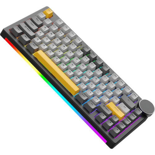 Клавіатура Ajazz AK820 V2 Coconut Flake Switch Wireless/Bluetooth/USB UA Black/Gray/Yellow (AK820-V2-CF-BGY) – Ajazz (вид 3)
