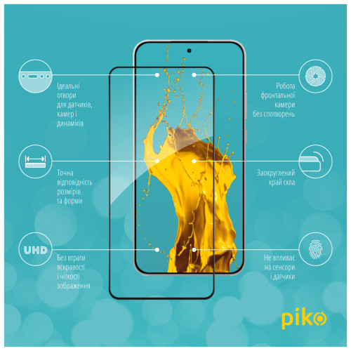 Скло захисне Piko Full Glue ESD Xiaomi POCO F7 Black (1283126624018) – Piko (вид 2)
