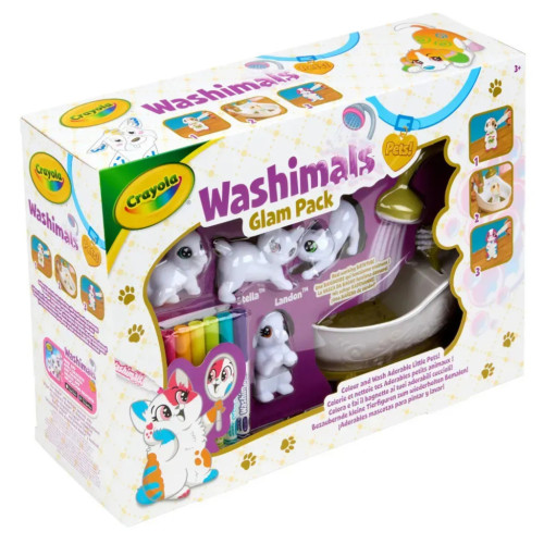 Набор для творчества Crayola Washimals Glam Pets with Bathtub 4 Pets and 6 Markers (74-7453) – Crayola (вид 3)