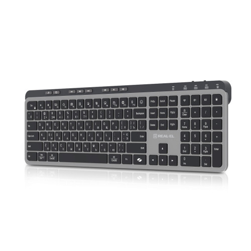 Клавіатура REAL-EL RK-737W Wireless/Bluetooth Black/Grey (EL123100060) – REAL-EL (вид 3)