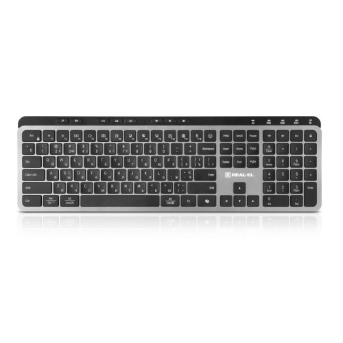 Клавіатура REAL-EL RK-737W Wireless/Bluetooth Black/Grey (EL123100060) – REAL-EL