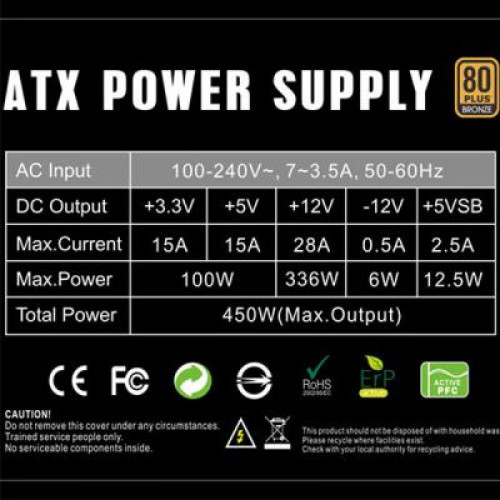 Блок питания Gamemax 450W (GP-450) – GAMEMAX (вид 4)