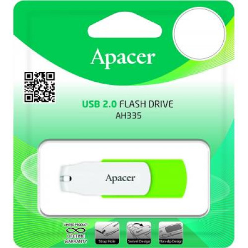 USB флеш накопичувач Apacer 64GB AH335 Green USB 2.0 (AP64GAH335G-1) – APACER (вид 3)