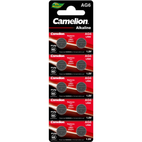 Батарейка AG6 / LR920 / LR69 / V6GA Alkaline * 10 Camelion (AG6-BP10) – Camelion