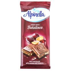 Шоколад Alpinella молочный с изюмом и орехами 90 г (WT1611)