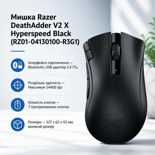 Мышка Razer DeathAdder V2 X Hyperspeed Black (RZ01-04130100-R3G1) – Razer