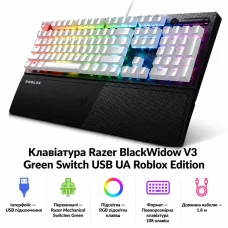 Клавіатура Razer BlackWidow V3 Green Switch USB UA Roblox Edition (RZ03-03542800-R3M1)