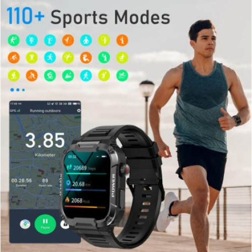 Смарт годинник MELANDA 1.85 Outdoor Military Smart Watch – Military Smart (вид 1)