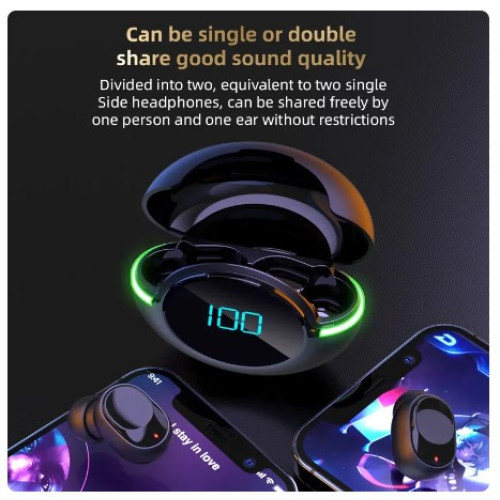 Безпровідні навушники Y80 TWS Wireless Headphones Touch Control LED – EuroHim (вид 3)