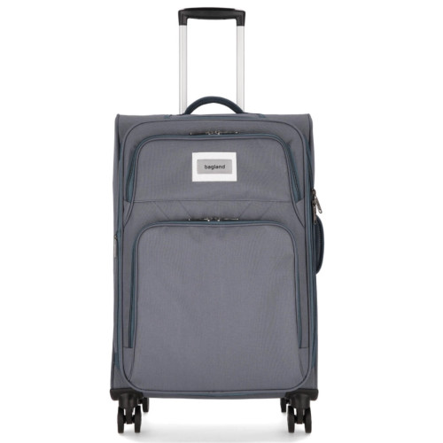 Чемодан Bagland Валенсія середня 63 л сіра (835918493) – Bagland