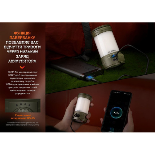 Фонарь Fenix кемпінговий CL26R Pro Мармуровий Білий (CL26RPROWH) – Fenix (вид 3)