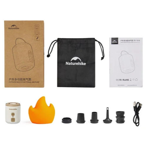 Насос для надувной мебели Naturehike CNK2300DQ022 + нічник + вентилятор, бежевий (6976507665971) – Naturehike (вид 1)