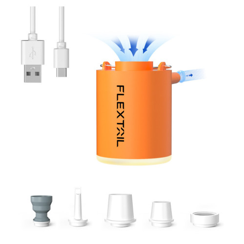Насос для надувной мебели Flextail Tiny Pump Х з функцією ліхтаря, помаранчевий (6975755964379) – Flextail