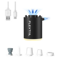 Насос для надувной мебели Flextail Tiny Pump Х з функцією ліхтаря, чорний (6975755964355)