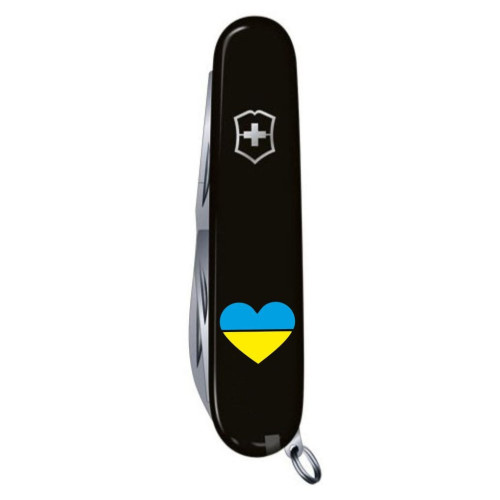 Нож Victorinox Climber Ukraine Black "Серце жовто-блакитне" (1.3703.3_T1090u) – Victorinox (вид 3)
