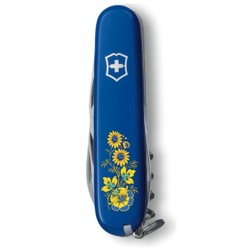 Нож Victorinox Spartan Ukraine Blue "Квіти" (1.3603.2_T1050u) – Victorinox (вид 4)