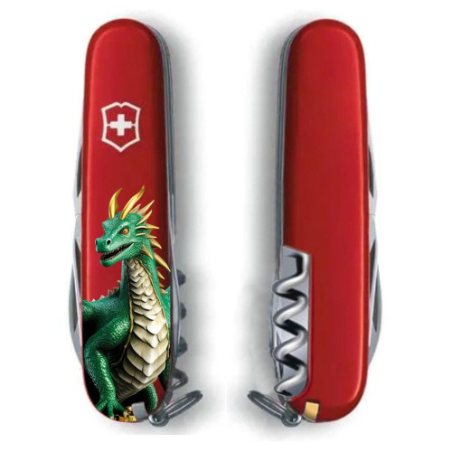 Ніж Victorinox Spartan Zodiac 91 мм Зелений дракон (1.3603_Z3340u) – Victorinox