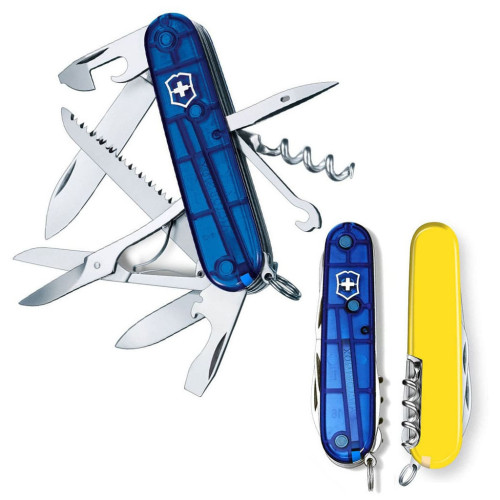 Ніж Victorinox Huntsman Ukraine 91 мм Синьо-прозорий/Жовтий (1.3713.T2.8) – Victorinox