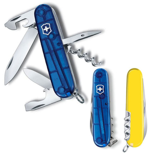 Нож Victorinox Spartan Ukraine 91 мм Синьо-прозорий/Жовтий (1.3603.T2.8) – Victorinox