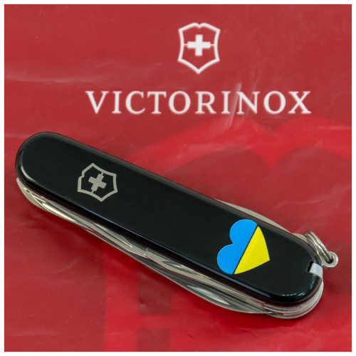 Ніж Victorinox Huntsman Ukraine 91 мм Чорний Серце синьо-жовте (1.3713.3_T1090u) – Victorinox (вид 1)