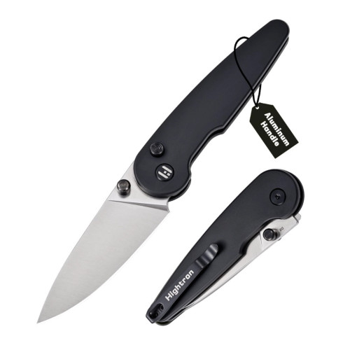 Ніж Hightron Birdidi, D2, алюміній, чорний, сатиновий клинок (HK06BLKS) – Hightron