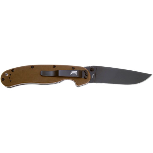 Ніж Ontario Knife RAT I AUS-8 Coyote Brown, Black Blade (ON8846CB) – Ontario Knife (вид 1)
